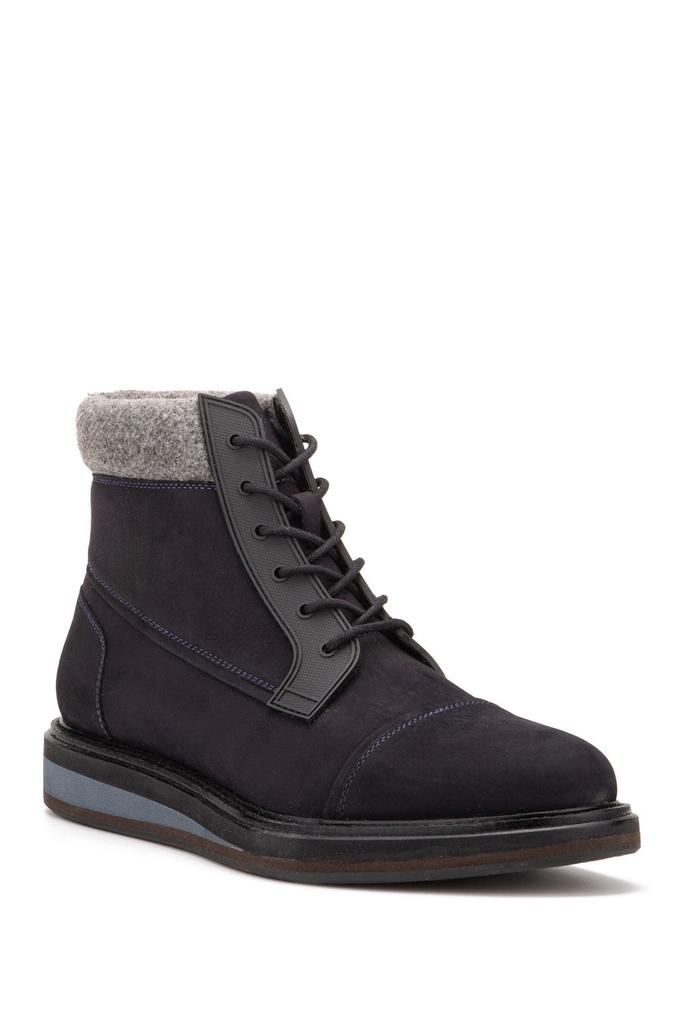 Vintage Foundry Stone Faux Fur Trim Leather Boot