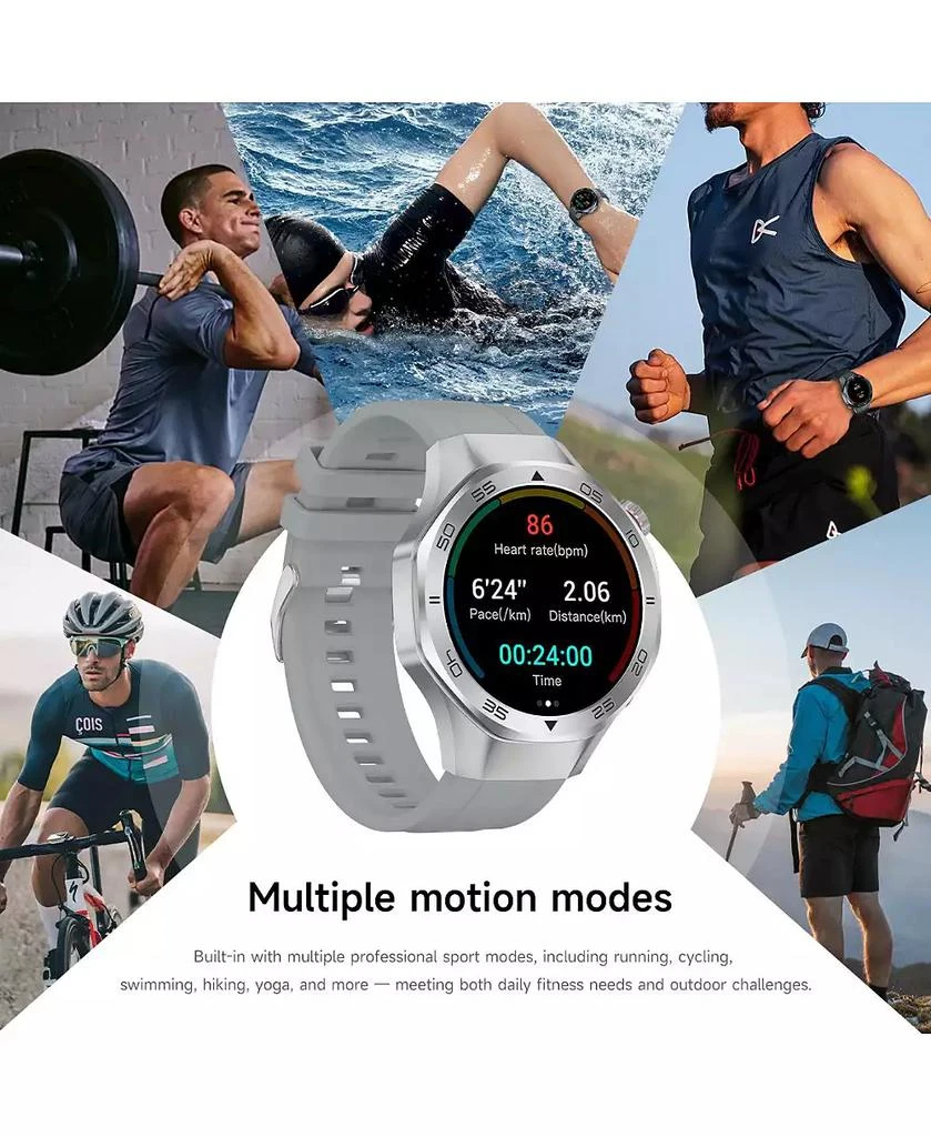 RUXING Smart Multi-GNSS Outdoor Sports Watch with Bluetooth Calling Altimeter Barometer 3ATM Waterproof -Silver 10