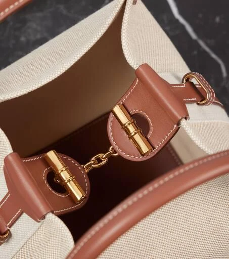 Loro Piana Bale Small leather-trimmed canvas tote bag 3