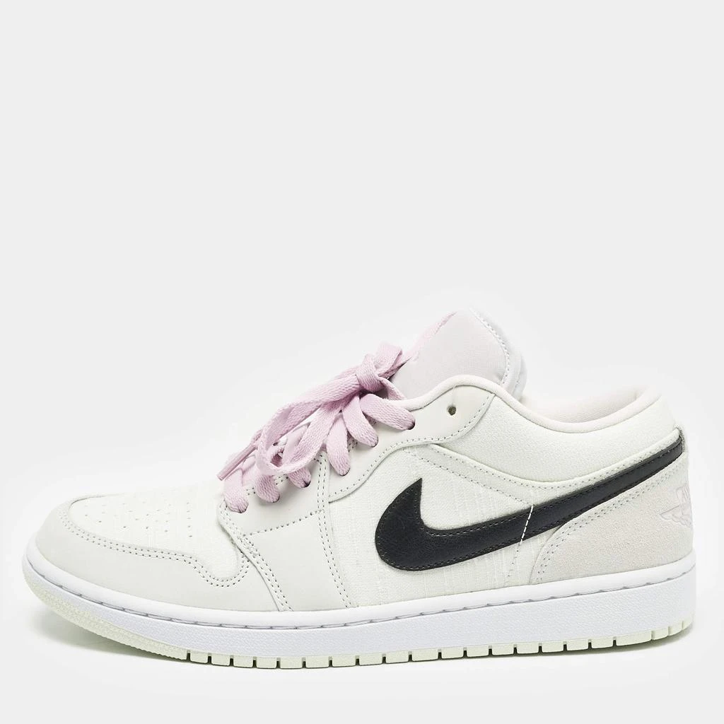 Jordan Air Jordans Green Nubuck Leather and Canvas Jordan 1 Low SE Barely Green Sneakers Size 42 1