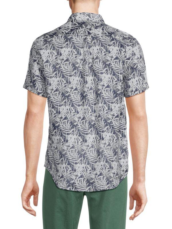 Report Leaf Print Linen Shirt