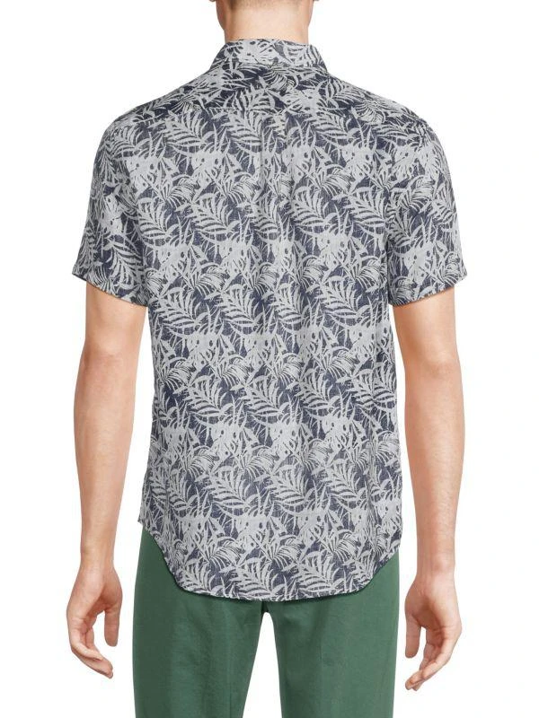 Report Leaf Print Linen Shirt 2