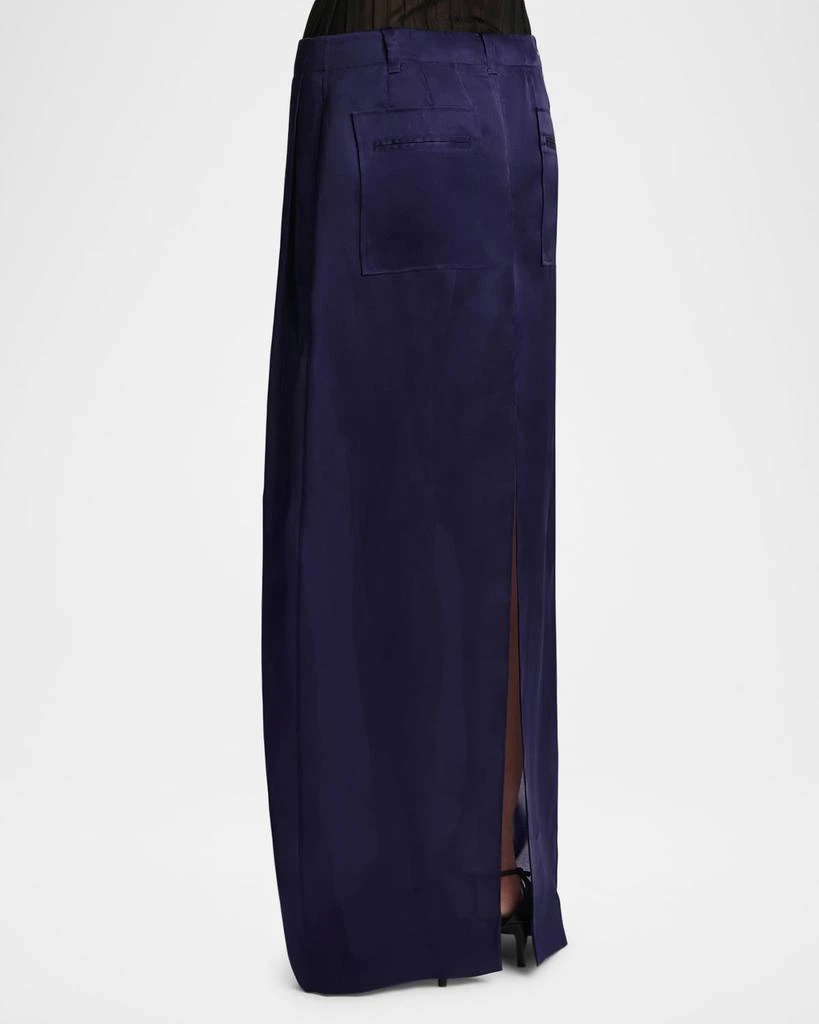 Khaite Lucian Long Pleated Silk Skirt 3
