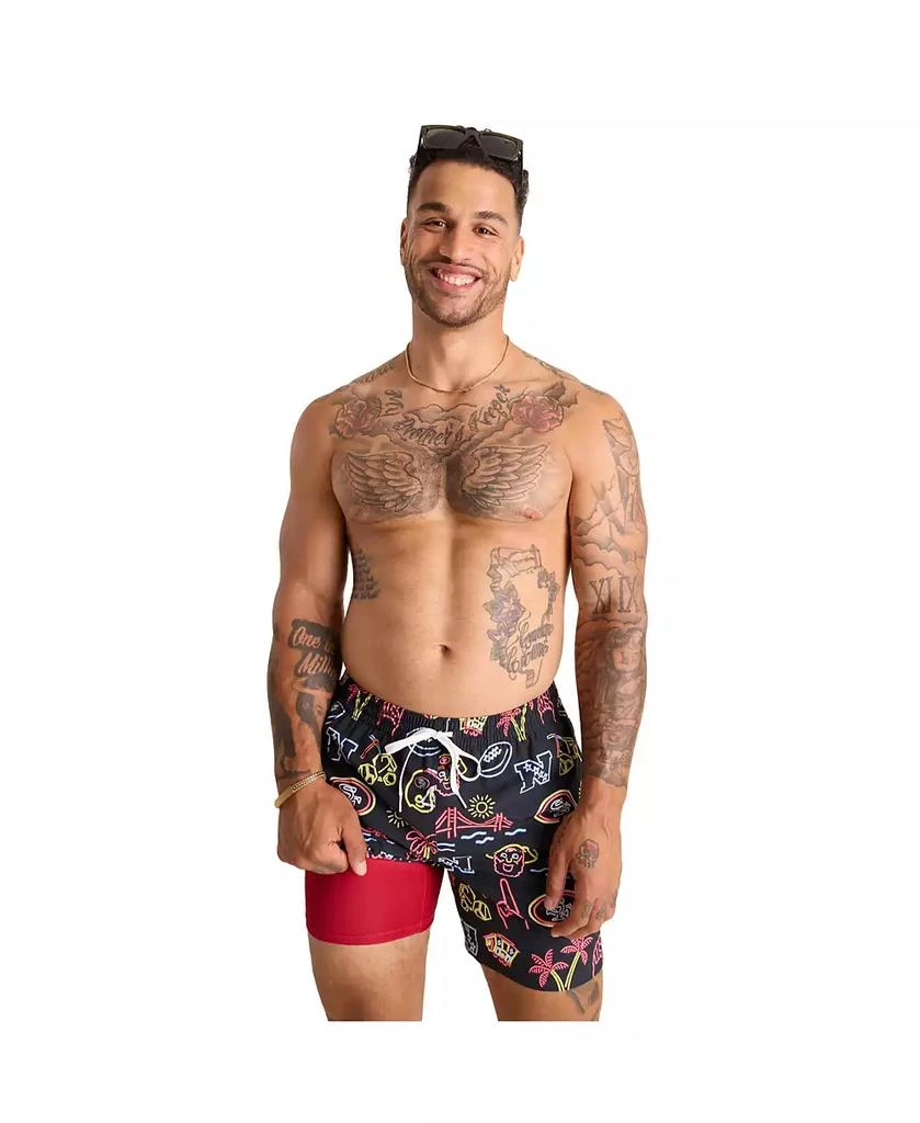 Chubbies Men's 5.5" Black San Francisco 49ers The Neon Lined Classic Swim Trunks 1