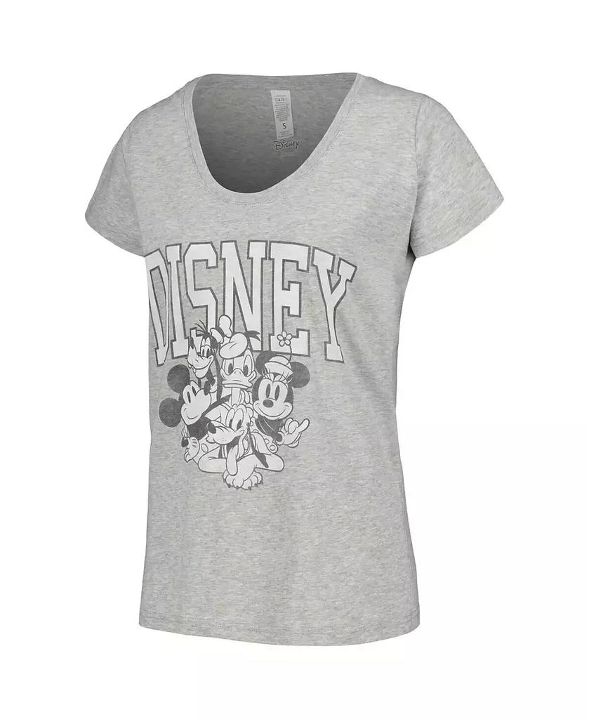 Mad Engine Women's Heather Gray Mickey & Friends Scoop Neck T-shirt 2