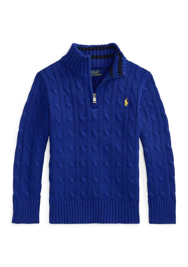 Ralph Lauren Boys 8-20 Cable Knit Cotton 1/4 Zip Sweater 1