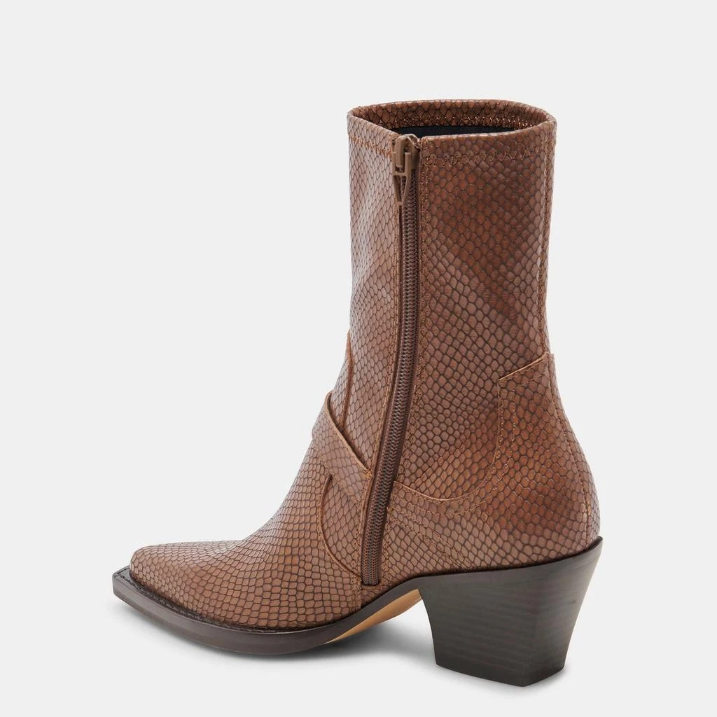 Dolce Vita Rave Wide Calf Boots Saddle Embossed Leather 5