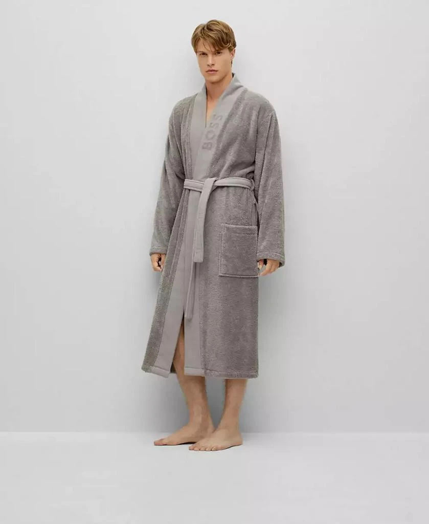 Boss Home Plain Kimono Cotton Men's Bathrobe 3