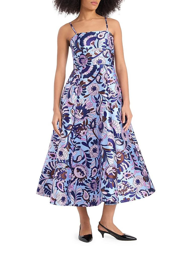 knee length dresses for ladies Kate Spade New York Cap Sleeve V-neck Floral Fit & Flare Dress – Vicky and  Lucas main image 1