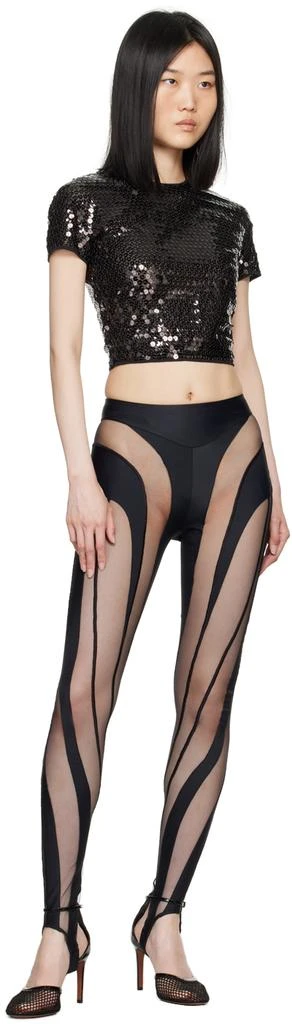 Mugler Black Paneled Leggings 4