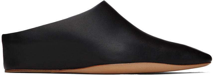 Jil Sander Black Square Toe Mules - Slippers - Free Shipping