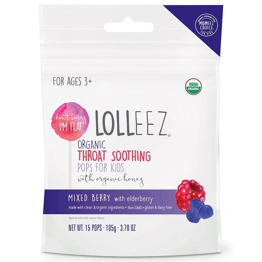 LOLLEEZ Organic Throat Soothing Pops For Kids 1