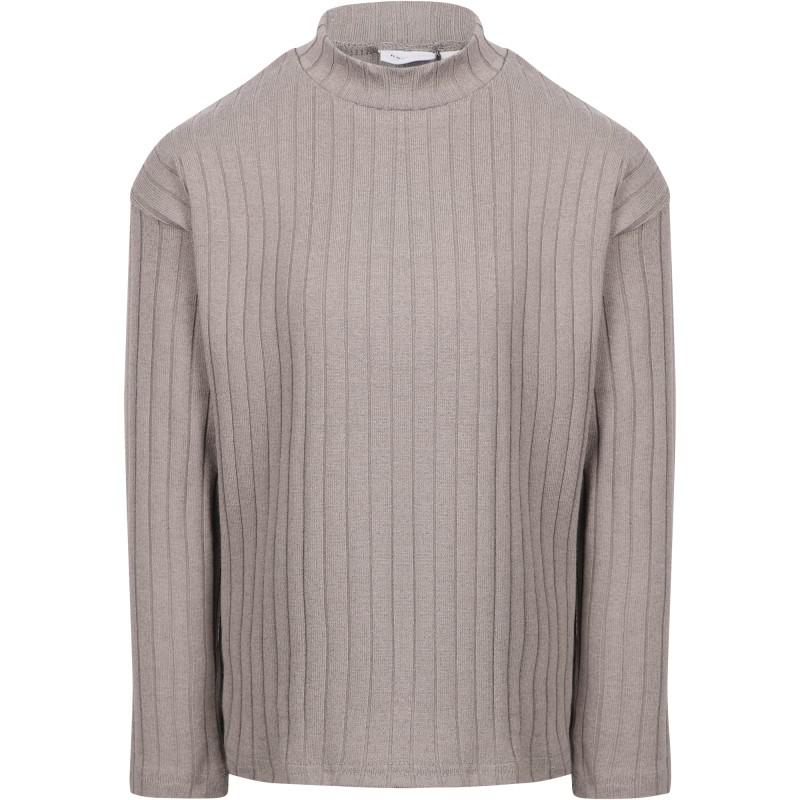 NAME IT® Ribbed long sleeved t shirt in storm grey