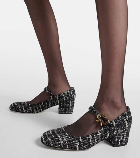 Gianvito Rossi Mary Ribbon 45 bouclé Mary Jane pumps 7