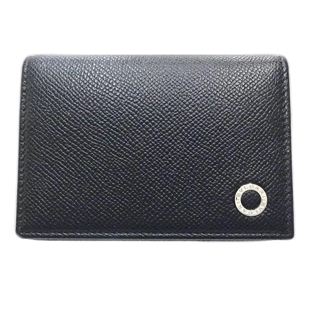 BVLGARI blue Pvc Leather Business Card Case (Pre-Owned)
