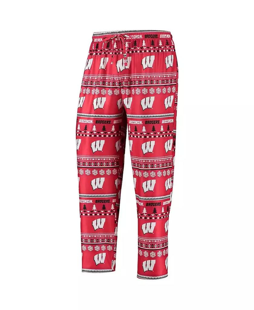 Concepts Sport Men's Red Wisconsin Badgers Ugly Sweater Long Sleeve T-shirt and Pants Sleep Set 5