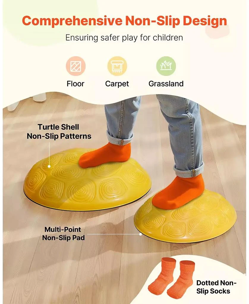 SUGIFT 6-PC Turtle Balance Stepping Stones for Sensory Play, 220 lb Rated 7