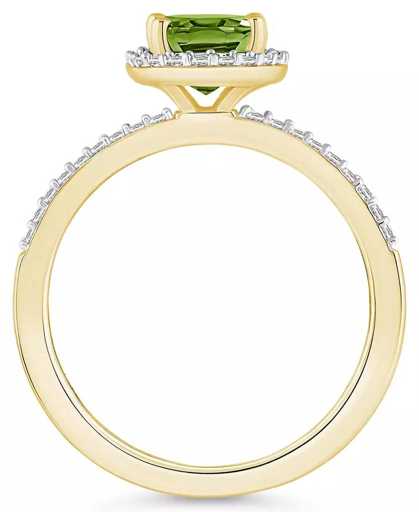Macy
s Peridot (1-1/3 ct. t.w.) and Lab-Grown Sapphire (1/5 ct. t.w.) Halo Ring in 10K Yellow Gold 3