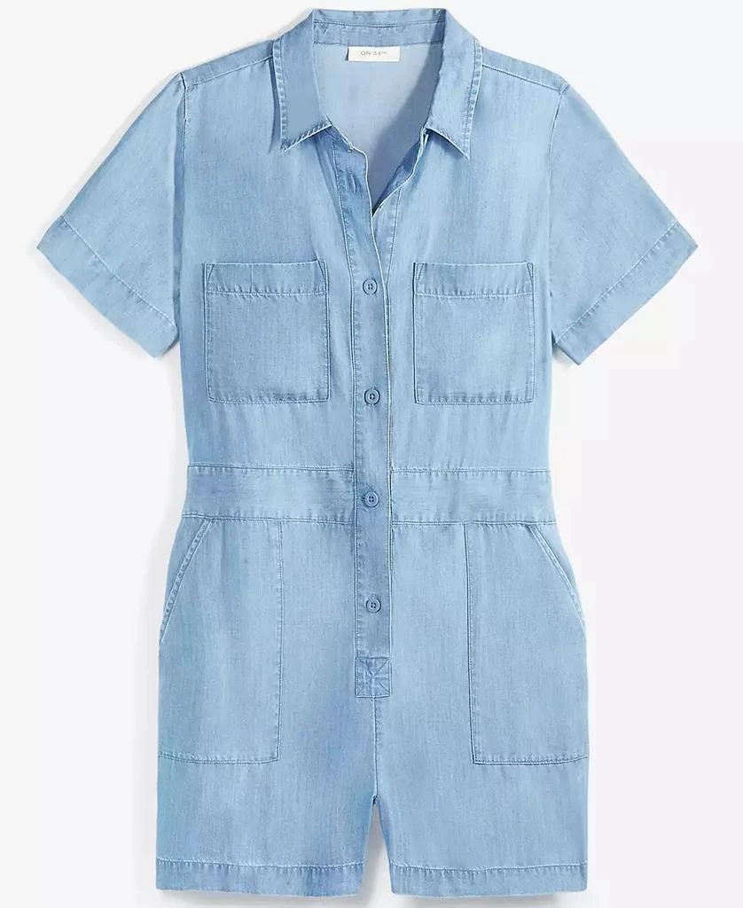 On 34th Women's Chambray Utility Romper, Created for Macy's 5