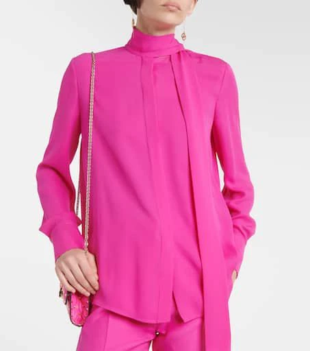 Valentino Tie-neck silk georgette blouse 6