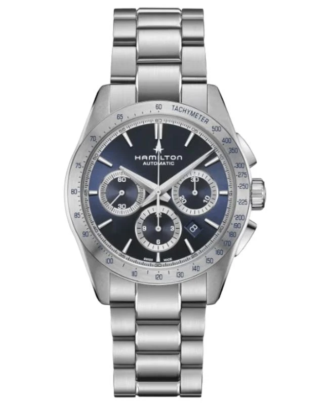 Hamilton Hamilton Jazzmaster Performer Auto Chronograph Blue Dial Steel Men's Watch H36616140 1