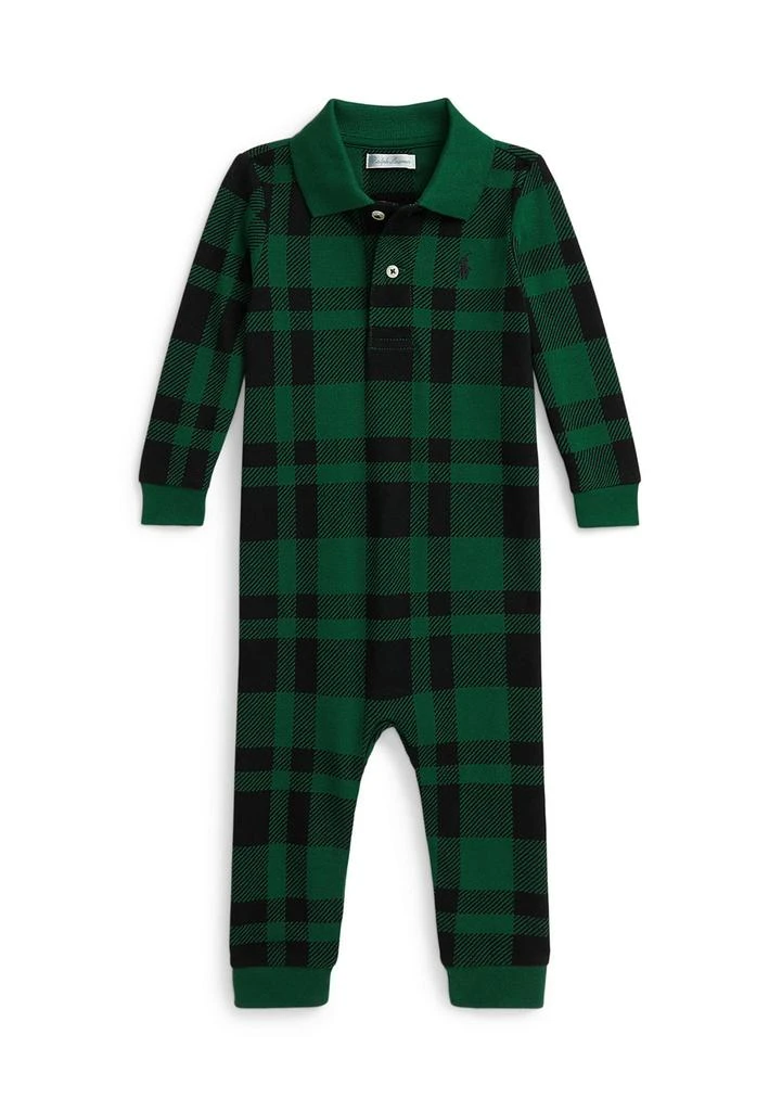Ralph Lauren Baby Boys Plaid Cotton Mesh Polo Coverall