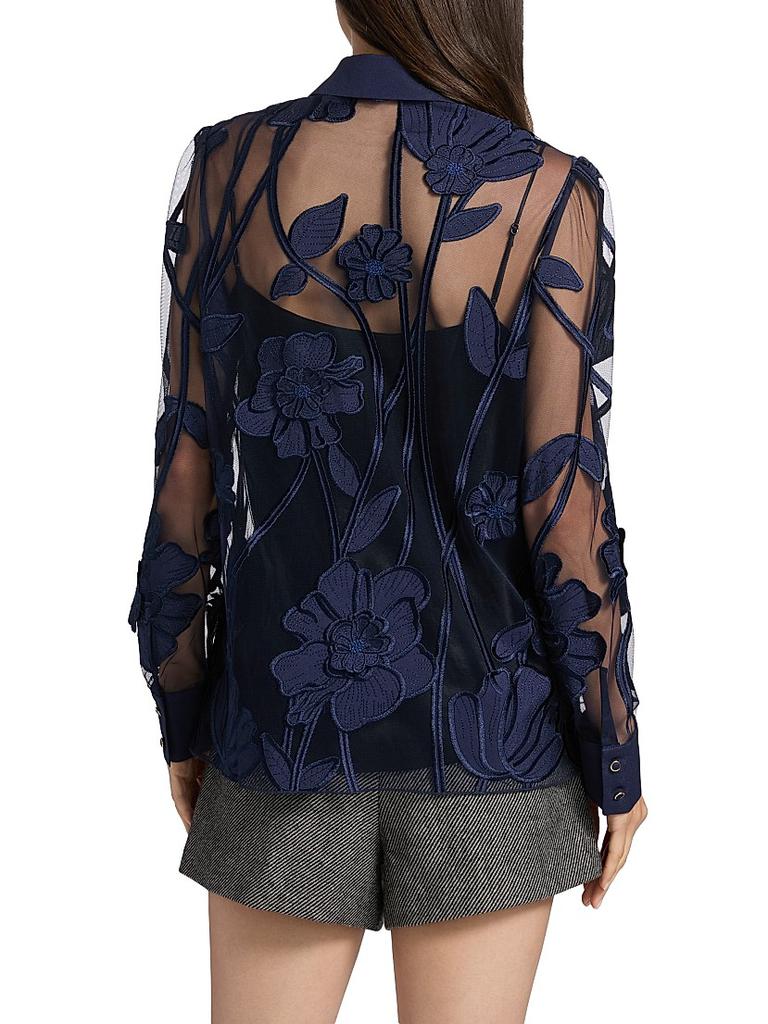 L'Appartement Sheer Blouse ネイビー T-Tahari Pleated Blouson Shirt – Elie Tahari