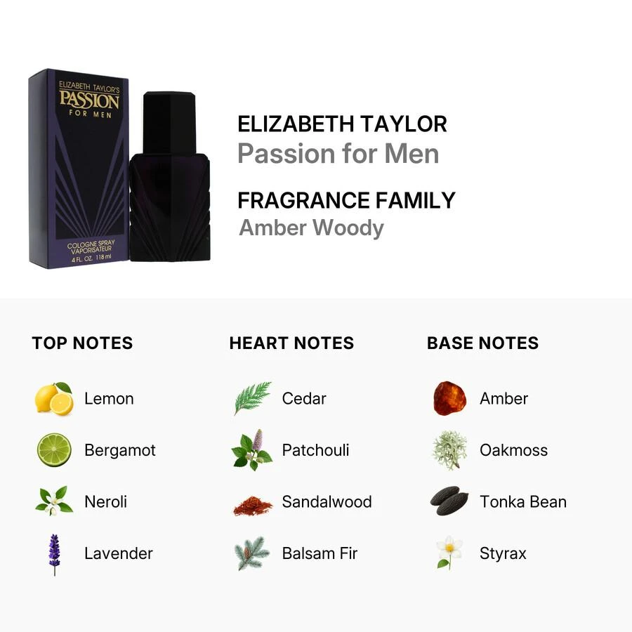 Elizabeth Taylor Passion Men / Elizabeth Taylor Cologne Spray 4.0 oz (m) 3