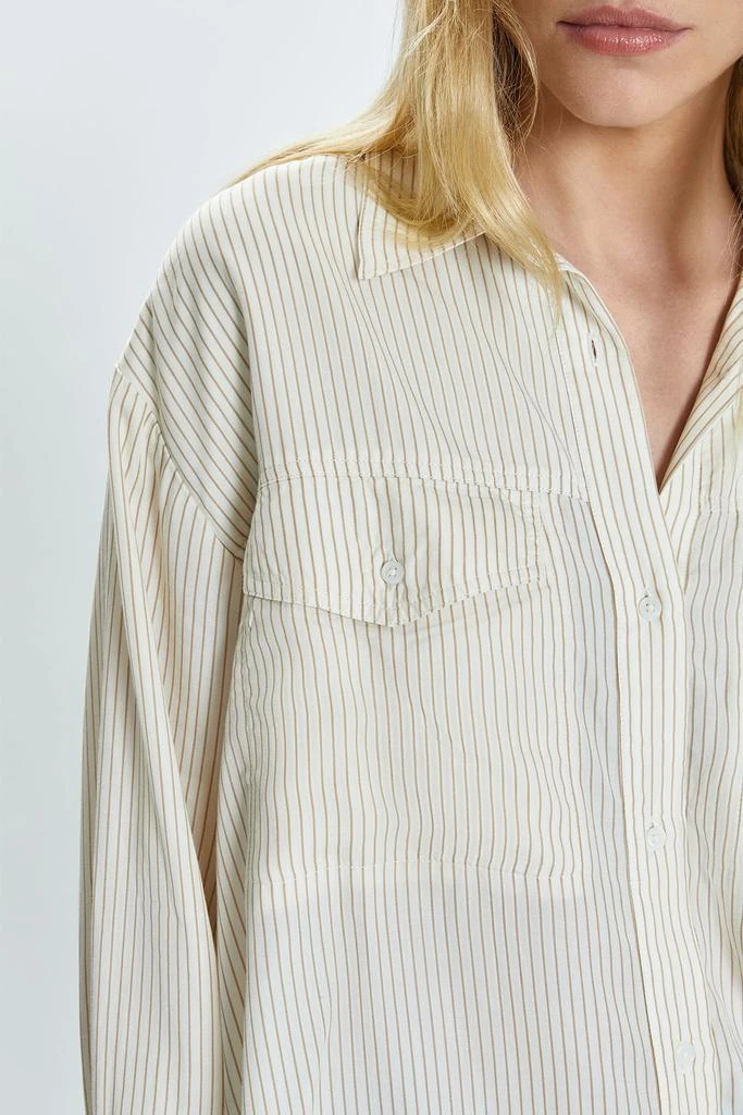 Pistola Denim Nellie Oversized Shirt - Tan Pinstripe 2