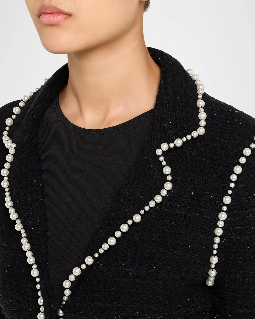 Teri Jon Bead-Trim Metallic Tweed Blazer 5