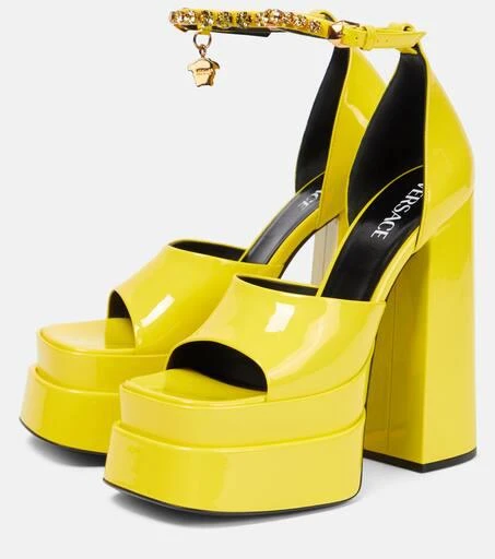 Versace Medusa Aevitas patent leather platform sandals 5