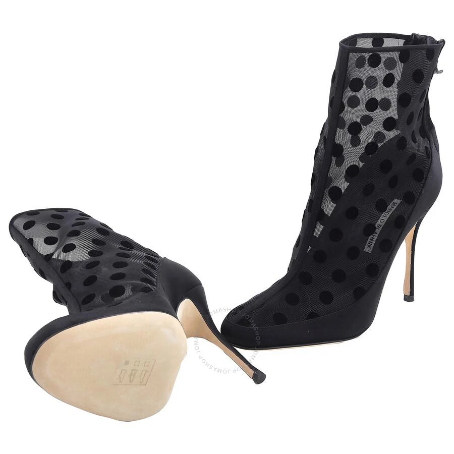 Manolo Blahnik Mukinka Verona Mesh Polka Dot Ankle Boots 2