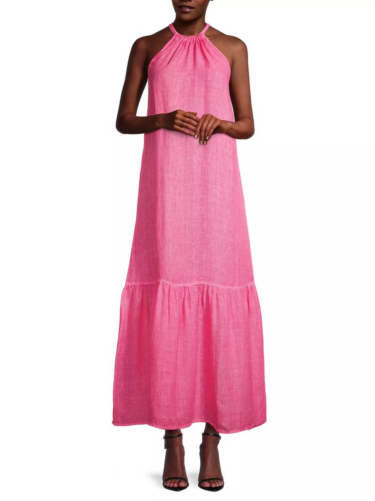 120% Lino Linen Halter Maxi Dress