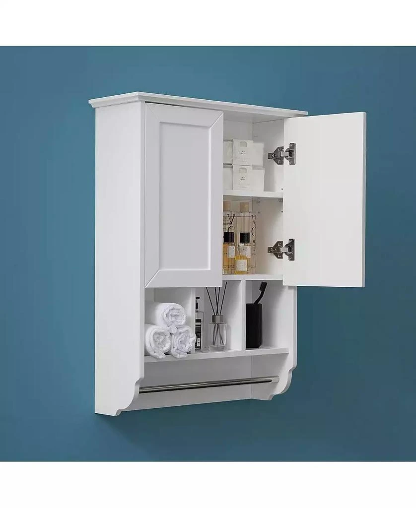 Vanirror 23x32" White Bathroom Wall Cabinet with Towel Bar 
Adjustable Shelves - Over Storage for Bath, Kitchen, Laundry