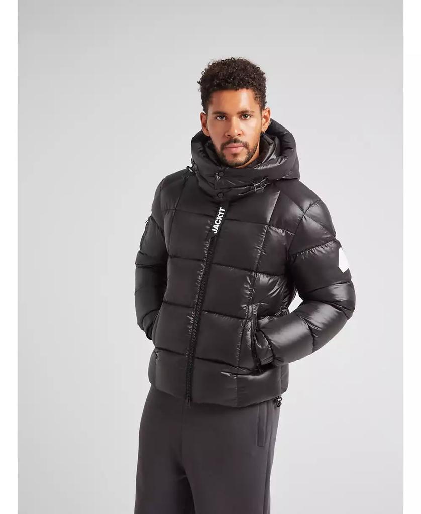 Jack1t Men's EZ Boxed Hooded Racer Puffer Jacket