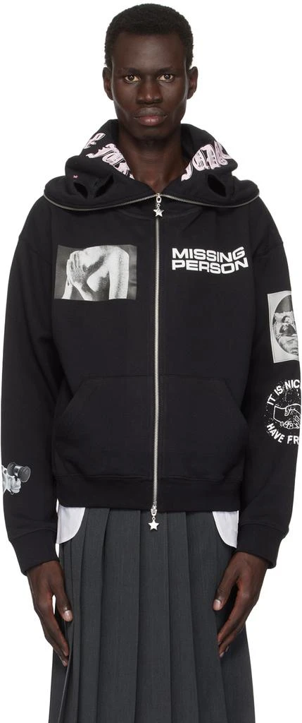 Ashley Williams Black 'Missing Person' Butterfly Hoodie 1
