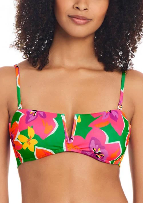 Sanctuary Super Bloom V Wire Bandeau Swim Top 1
