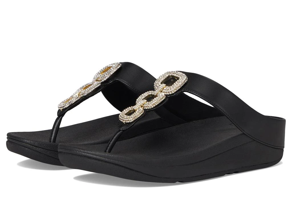 FitFlop Fino Crystal-Chain Leather Toe-Post Sandals 1