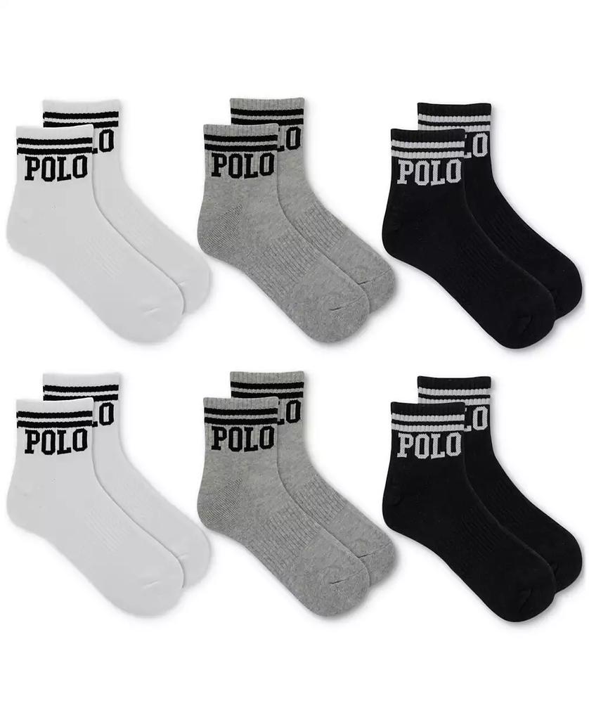 Ralph Lauren Men's 6-Pk. Double Bar Stripe Quarter Socks