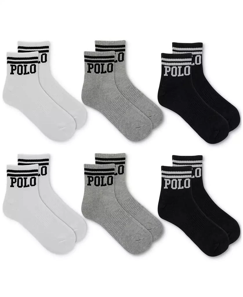 Ralph Lauren Men's 6-Pk. Double Bar Stripe Quarter Socks 1