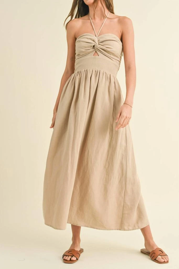 Shop Miou Muse - Twisted Halter Maxi Dress on Sale at BeyondStyle  Get 62%  Off Miou Muse - Twisted Halter Maxi Dress with Limited-Time Flash Deals,  Exclusive Discounts, and Special Offers.