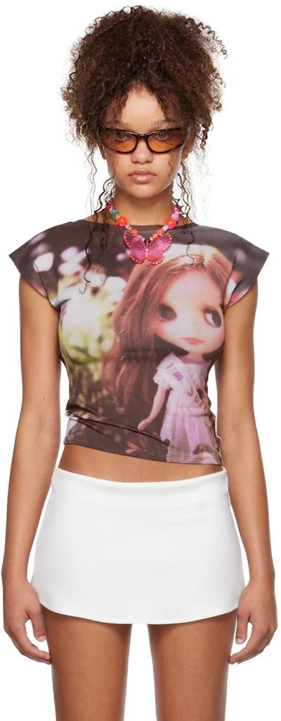 I'm Sorry by Petra Collins SSENSE Exclusive Brown Mimi Wade Edition Blythe T-Shirt 1