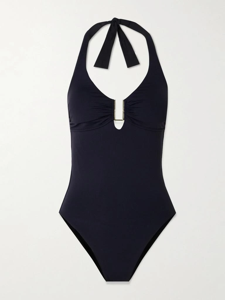 MELISSA ODABASH Tampa Embellished Halterneck Swimsuit