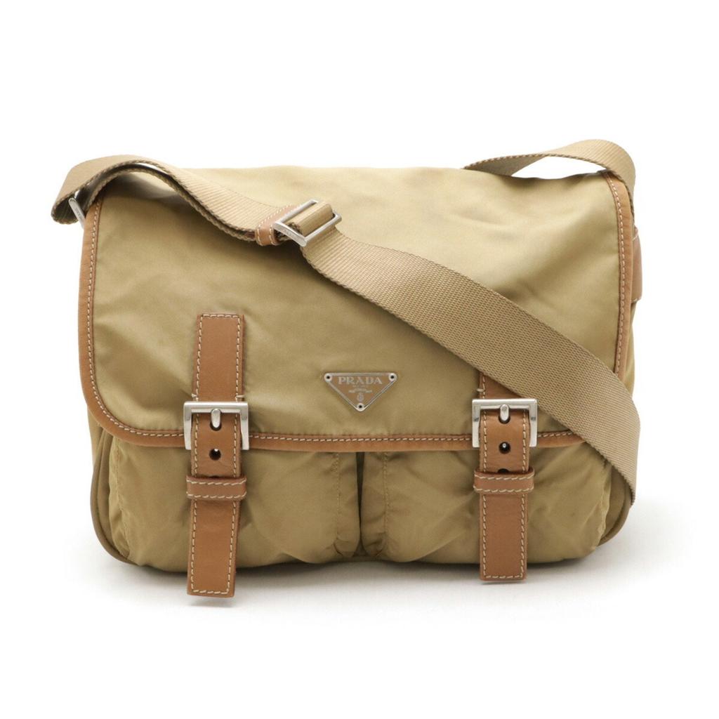 Prada Nylon Leather Shoulder Bag (Pre-Owned)