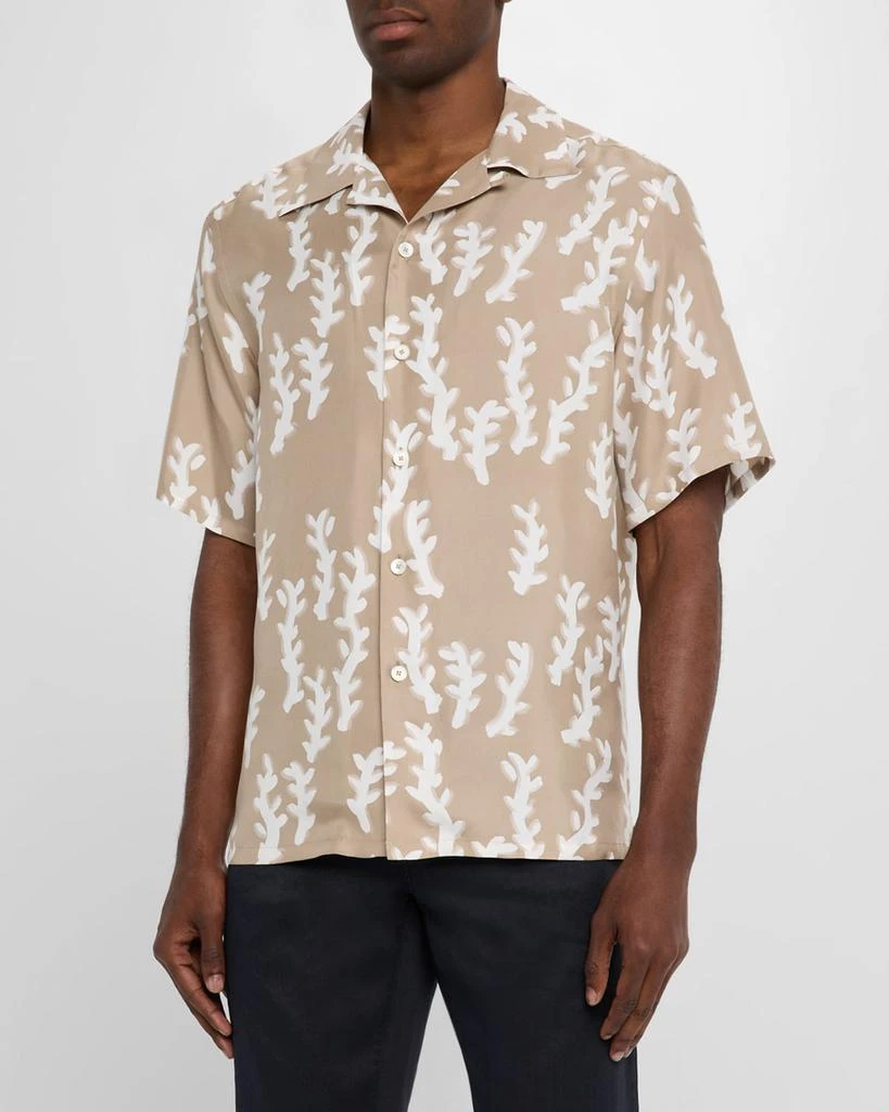 Zegna Men's Oasi Linen Printed Short-Sleeve Shirt 4