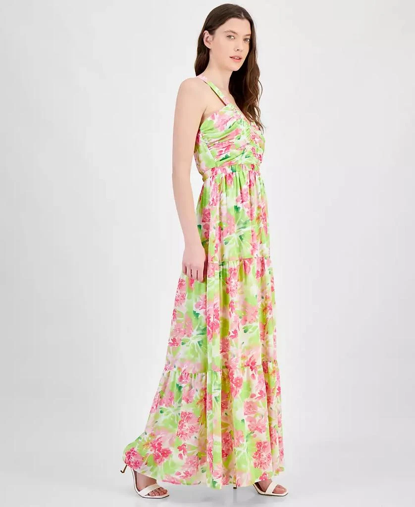 City Studios Juniors' Floral Print Sleeveless Tiered Maxi Dress 3