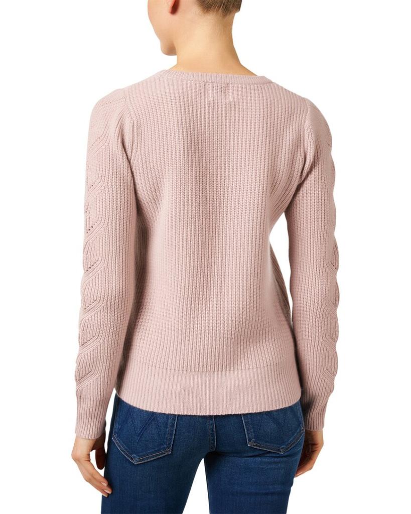 Madeleine Thompson Hawkes Pointelle Sleeve Cashmere 
Wool-Blend Sweater