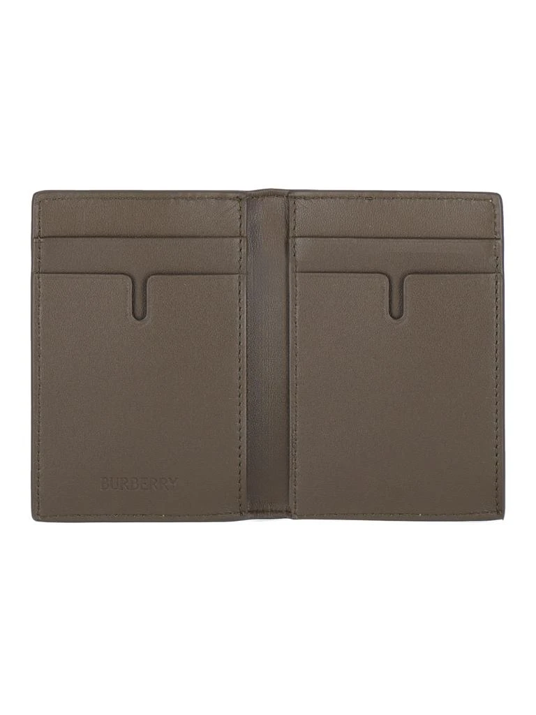 Burberry "Check" Bi-Fold Card Holder, In Beige Fabric 2