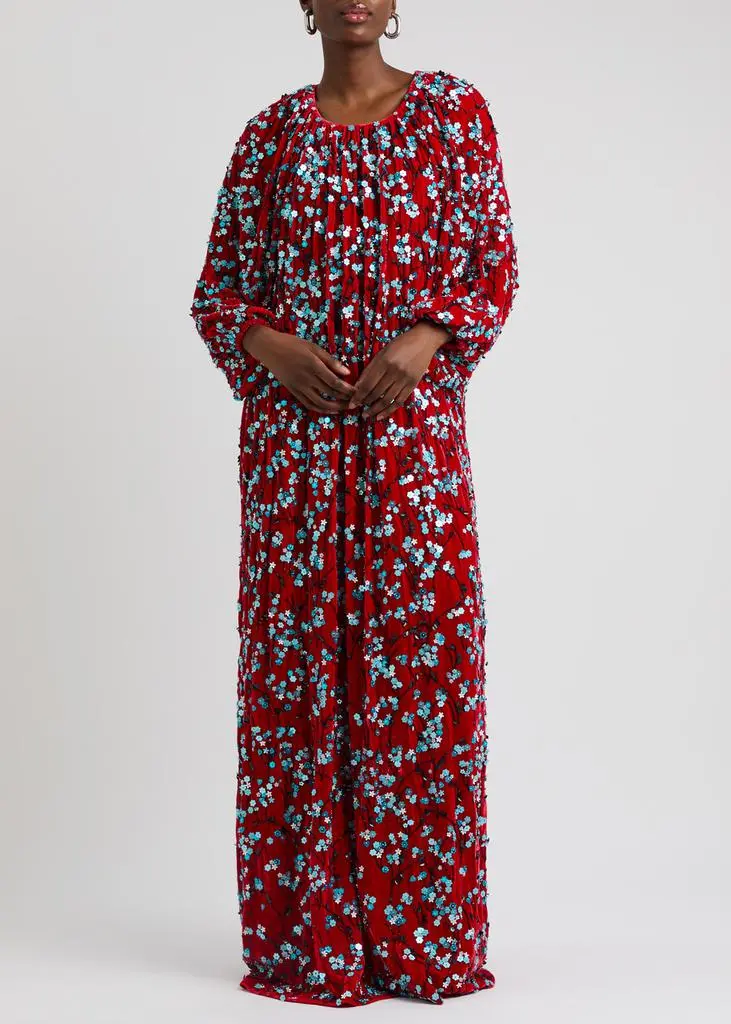 Bernadette Georgina embellished velvet gown 4