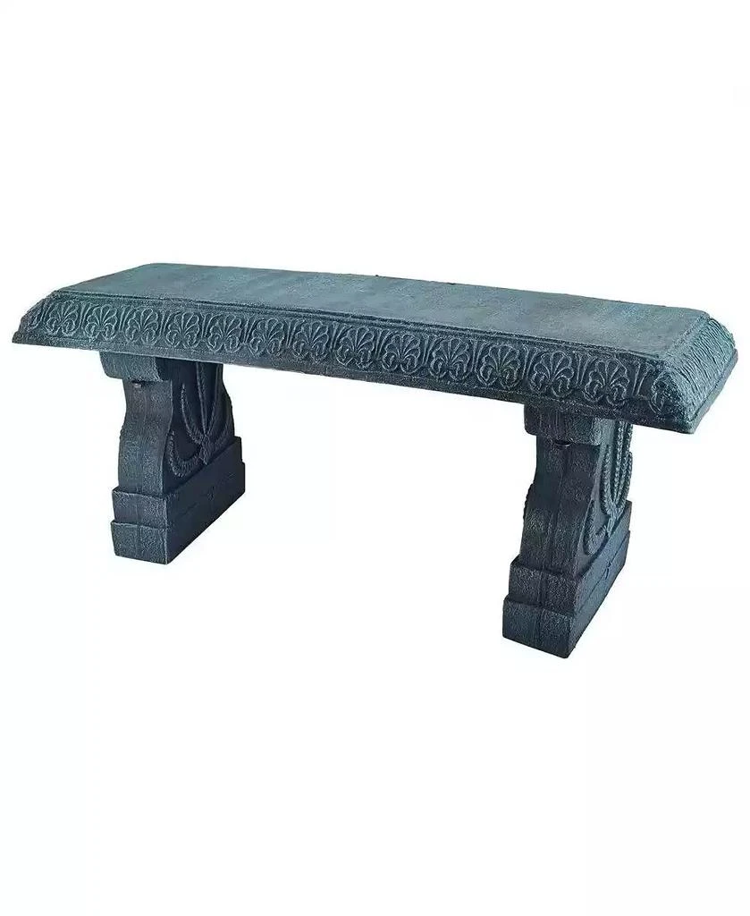 Slickblue Fiber-Clay Resin Outdoor Garden Bench in Stone Finish